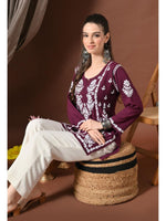 Load image into Gallery viewer, Ayesha Premium Chikankari Short Kurti - The Lucknowi Chikan 