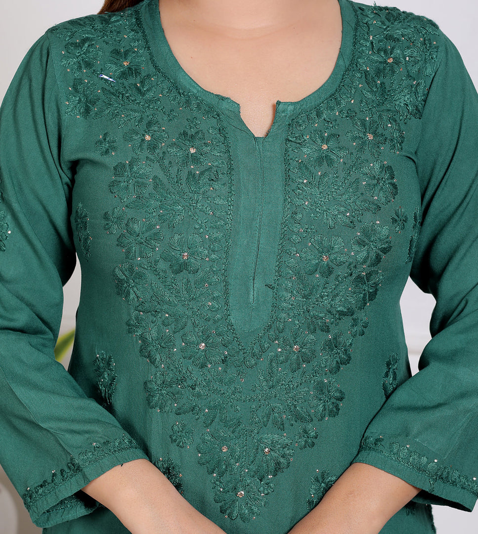 Nargis Rayon Mukaish Chikankari Kurta