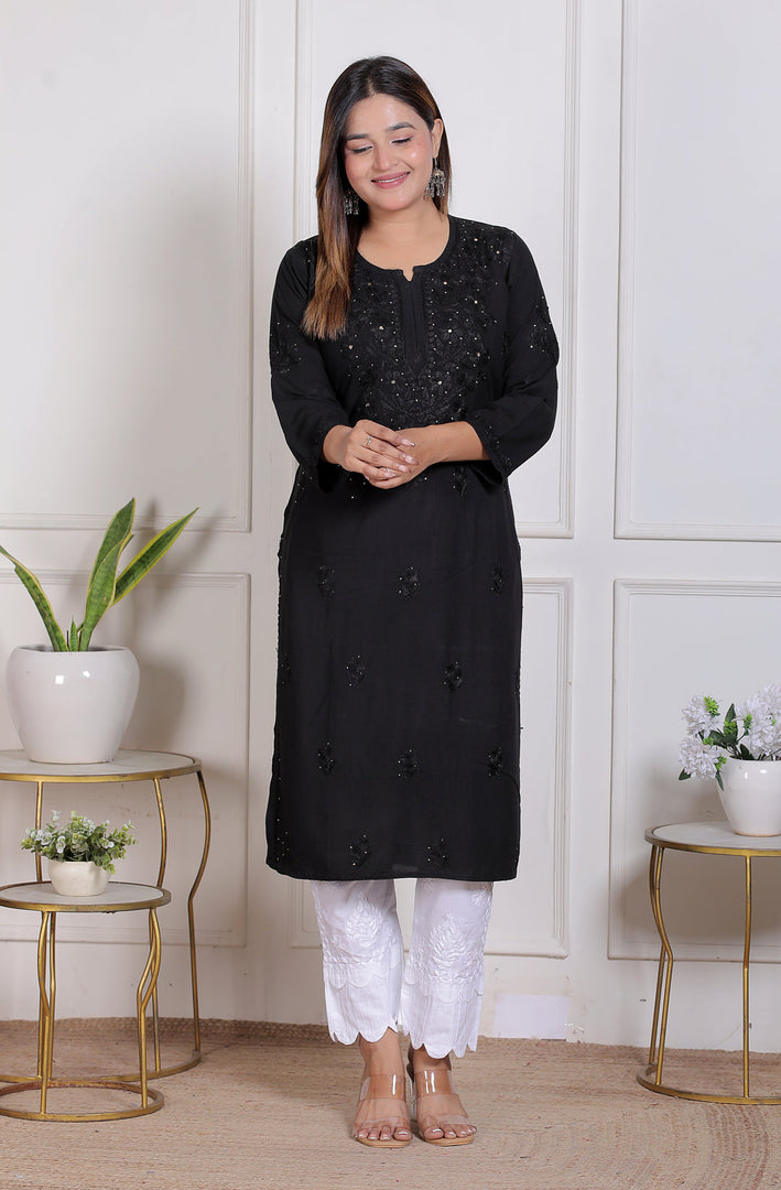 Nargis Rayon Mukaish Chikankari Kurta