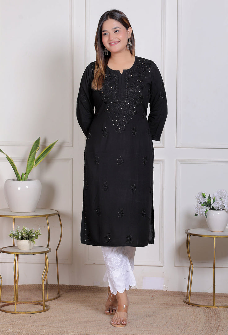 Nargis Rayon Mukaish Chikankari Kurta
