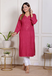 Nargis Rayon Mukaish Chikankari Kurta