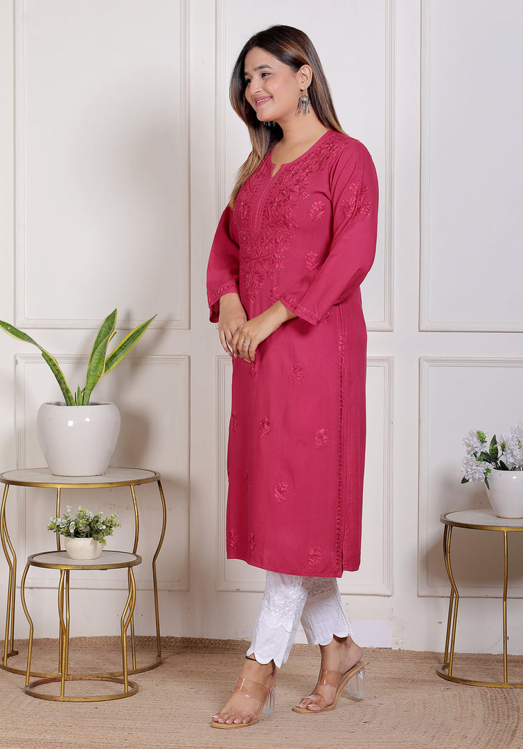 Nargis Rayon Mukaish Chikankari Kurta