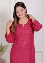 Load image into Gallery viewer, Nargis Rayon Mukaish Chikankari Kurta