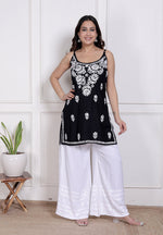 Load image into Gallery viewer, Mahiya Strappy Chikankari Kurti Black