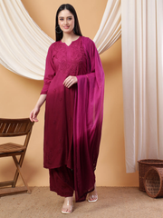 Bahar Chikankari Ombre Dyed Kurti Set
