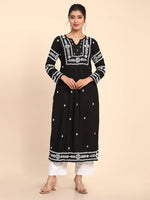 Load image into Gallery viewer, Malhar Rayon Long Chikankari Kurta
