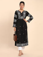 Load image into Gallery viewer, Malhar Rayon Long Chikankari Kurta
