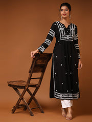 Malhar Rayon Long Chikankari Kurta