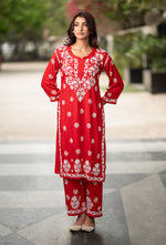 Load image into Gallery viewer, Daniya Modal Chikankari Kurti Set - The Lucknowi Chikan 