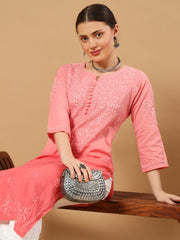Joohi Ombre Straight Chikankari Kurti