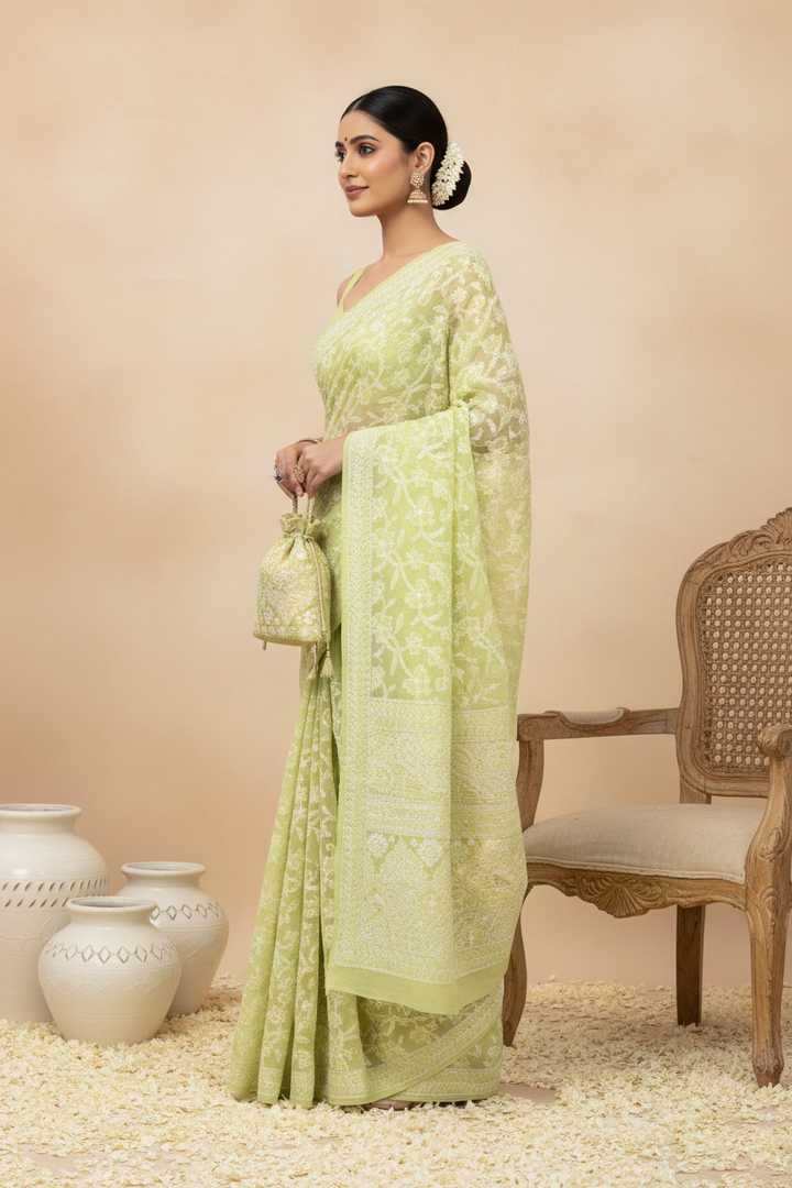 Gulzar Full Jaal Chikankari Saree