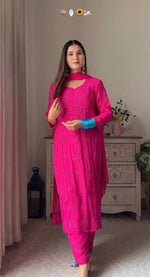 Load image into Gallery viewer, Surma Viscose 3D Chikankari Kurta Set