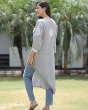 Najuk Modal Chikankari Straight Kurti