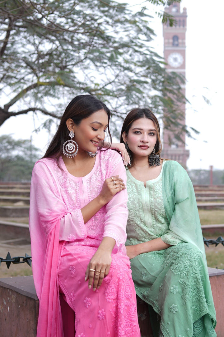 Gulfam Rose Pannel Viscose Kurti Set