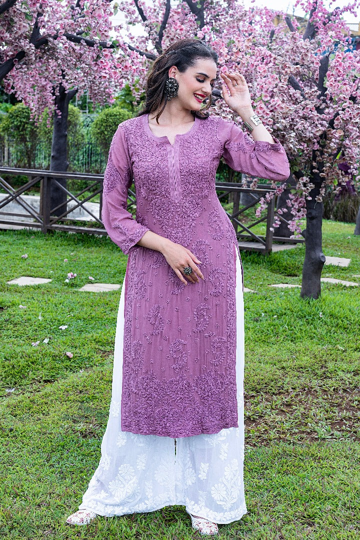 Vranda Pure Viscose 3D Chikankari Kurti