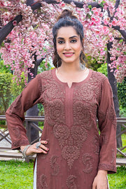 Vranda Pure Viscose 3D Chikankari Kurti