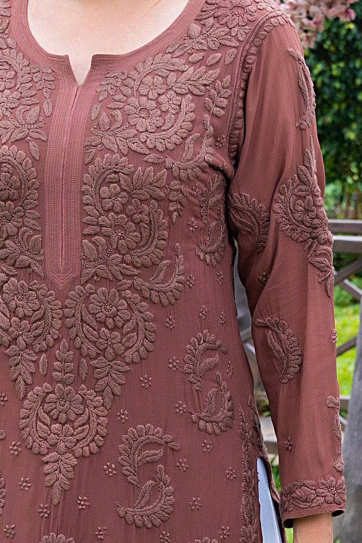 Vranda Pure Viscose 3D Chikankari Kurti