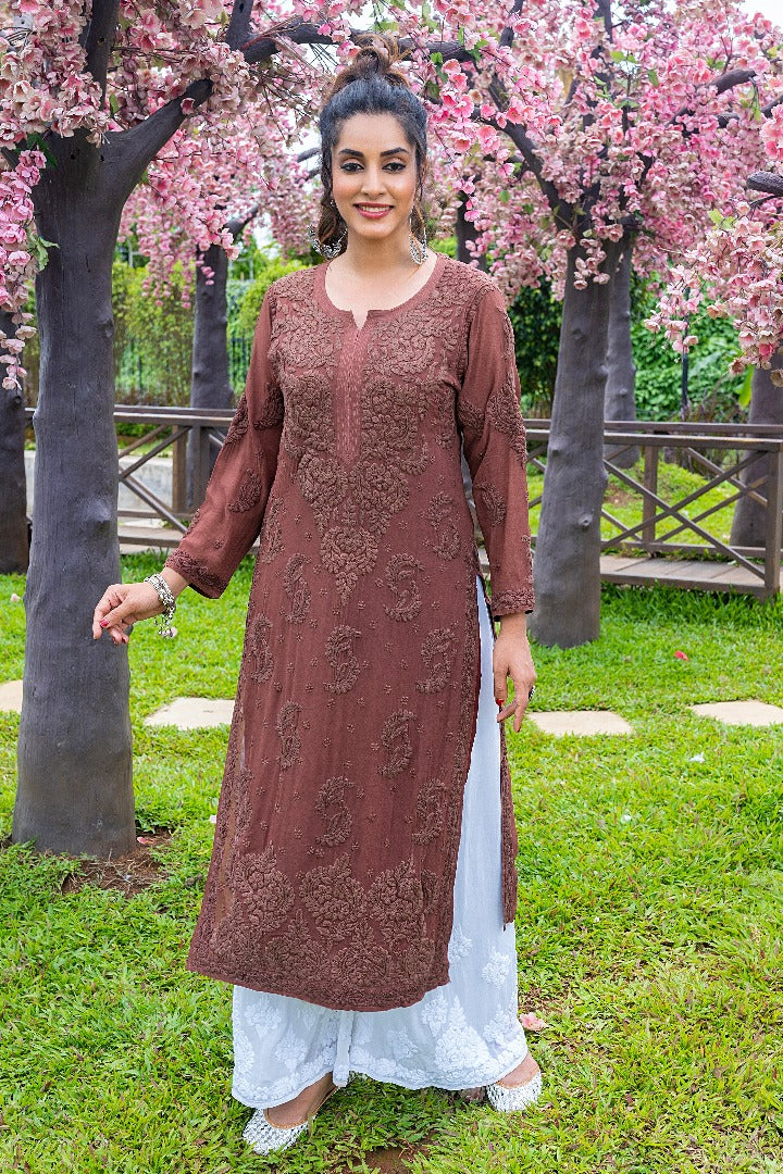 Vranda Pure Viscose 3D Chikankari Kurti