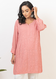 Tarai Viscose Short Chikankari Kurti