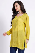 Load image into Gallery viewer, Dori Viscose 3D Chikankari Kurti - The Lucknowi Chikan 