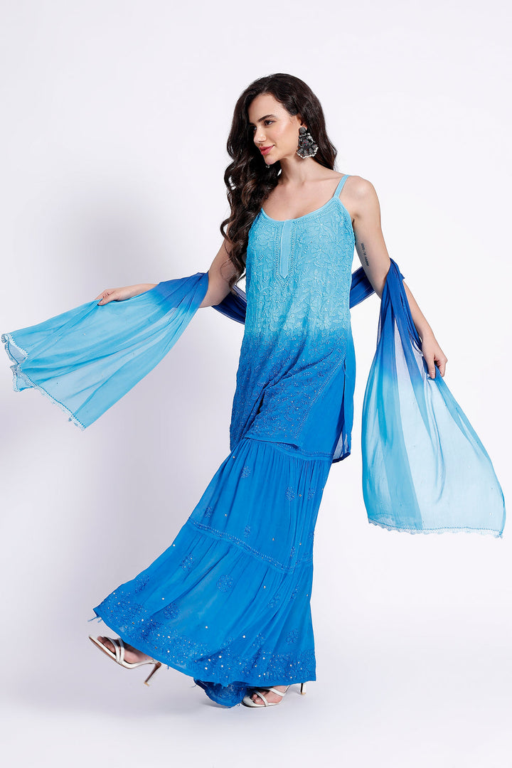 Fiza Designer Premium Kurti Set - The Lucknowi Chikan 