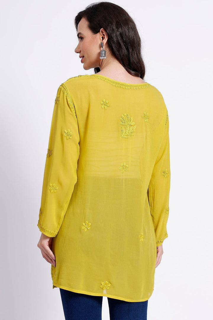 Dori Viscose 3D Chikankari Kurti - The Lucknowi Chikan 