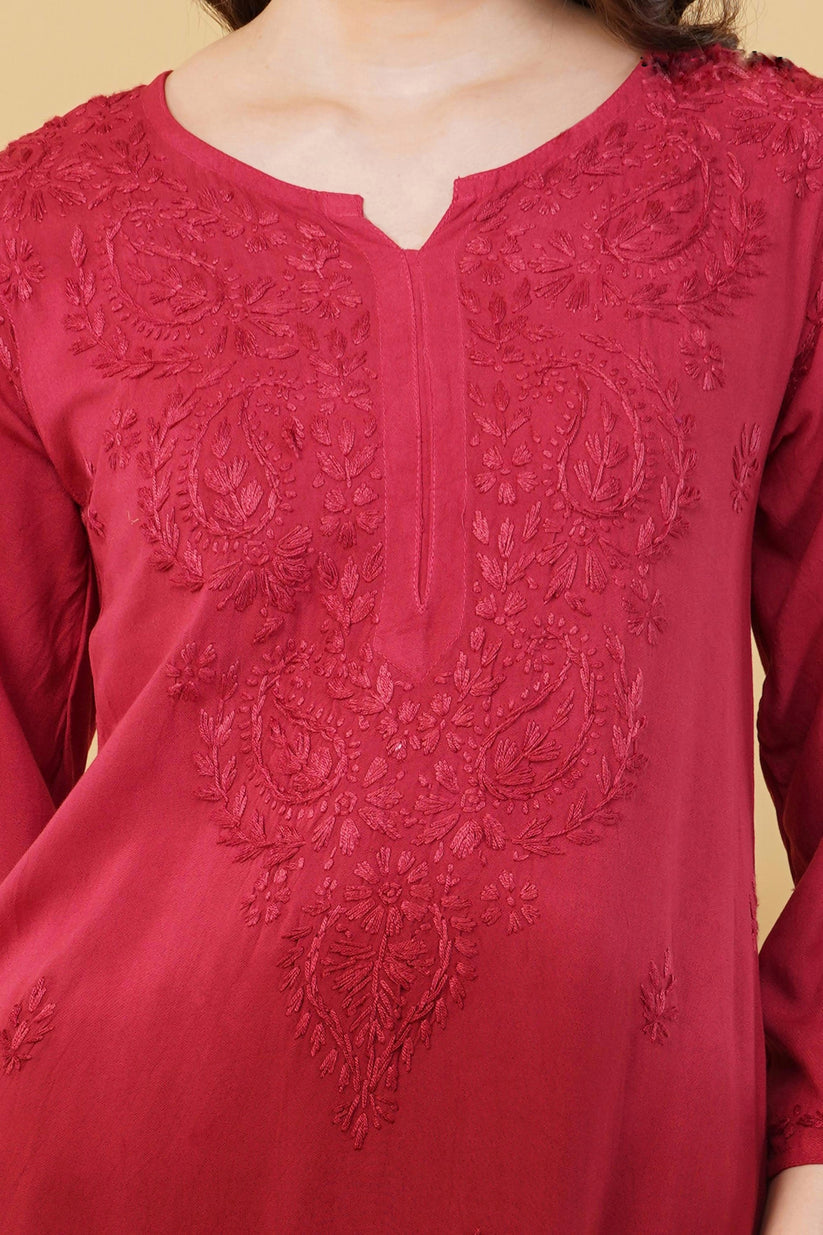 Bahar Ombre Rayon Chikankari Kurti Set