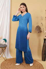 Bahar Ombre Rayon Chikankari Kurti Set