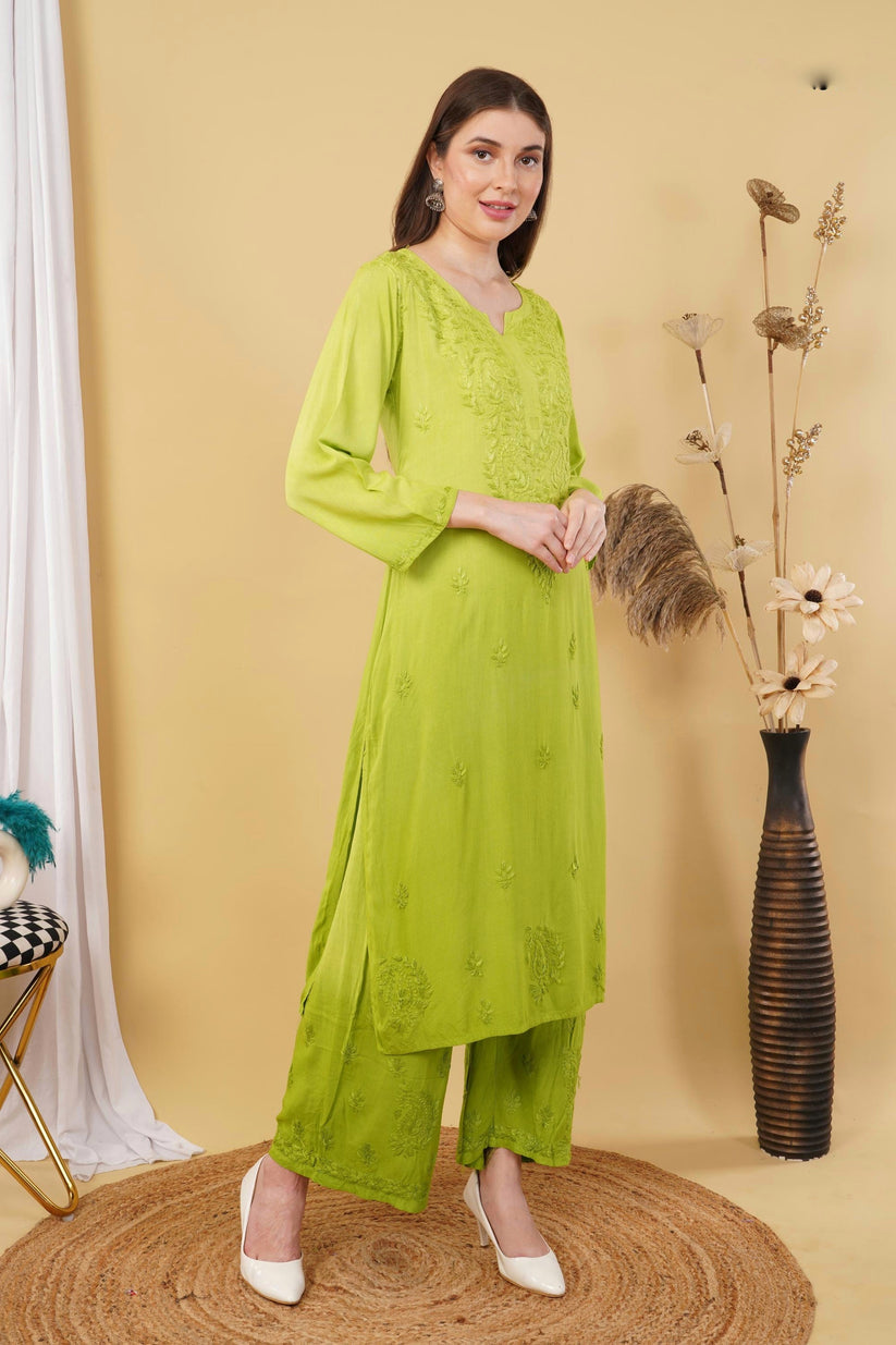 Bahar Ombre Rayon Chikankari Kurti Set