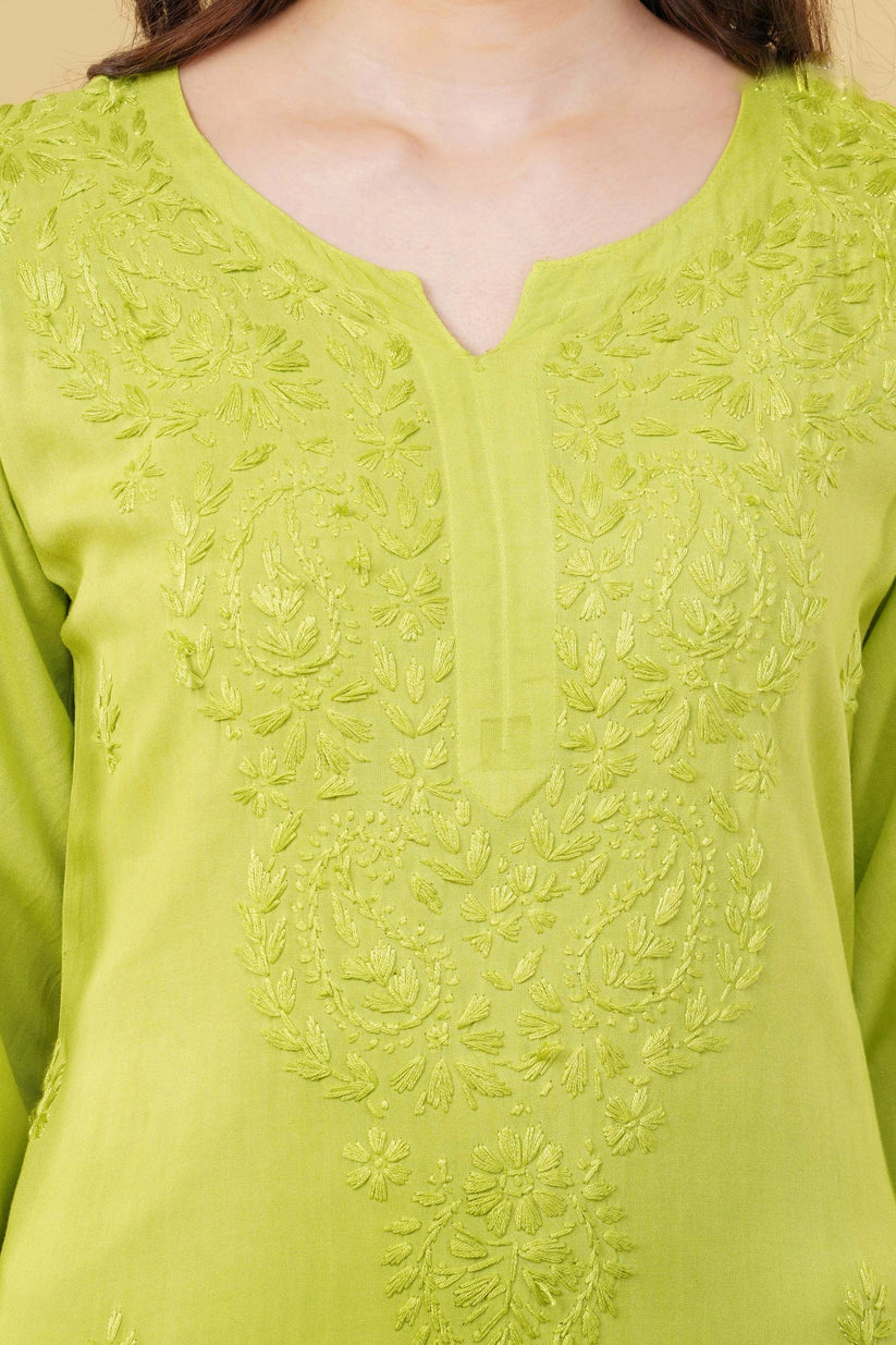 Bahar Ombre Rayon Chikankari Kurti Set