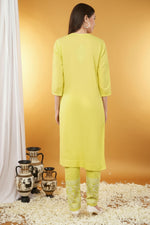 Load image into Gallery viewer, Isha Chrochet Dobby Chikankari Kurti Set
