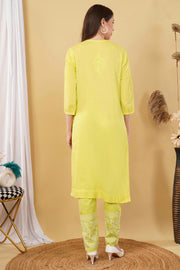 Isha Chrochet Dobby Chikankari Kurti Set