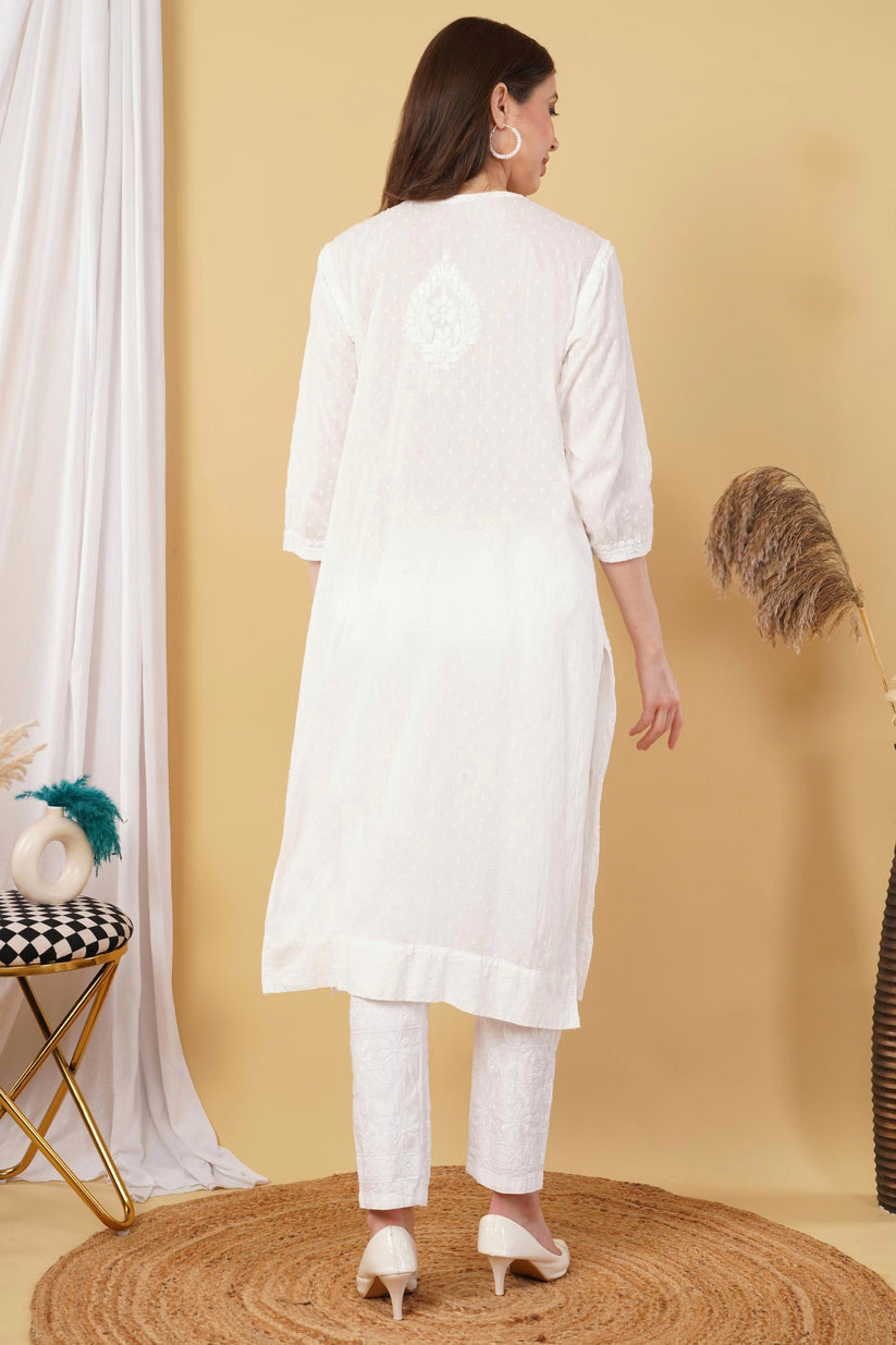 Isha Chrochet Dobby Cotton Kurti Set