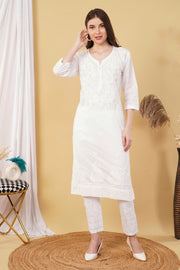 Isha Chrochet Dobby Cotton Kurti Set