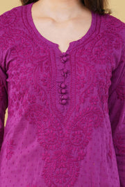 Isha Chrochet Dobby Cotton Kurti Set