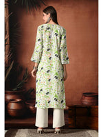 Load image into Gallery viewer, Saheli Mul Mul Floral Chikankari Kurti