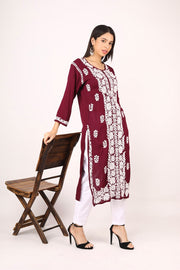 Nikhar Front Pannel Chikankari Kurti