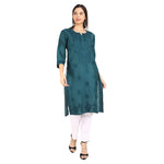 Load image into Gallery viewer, Kyra Chanderi Cotton Chikankari Kurti
