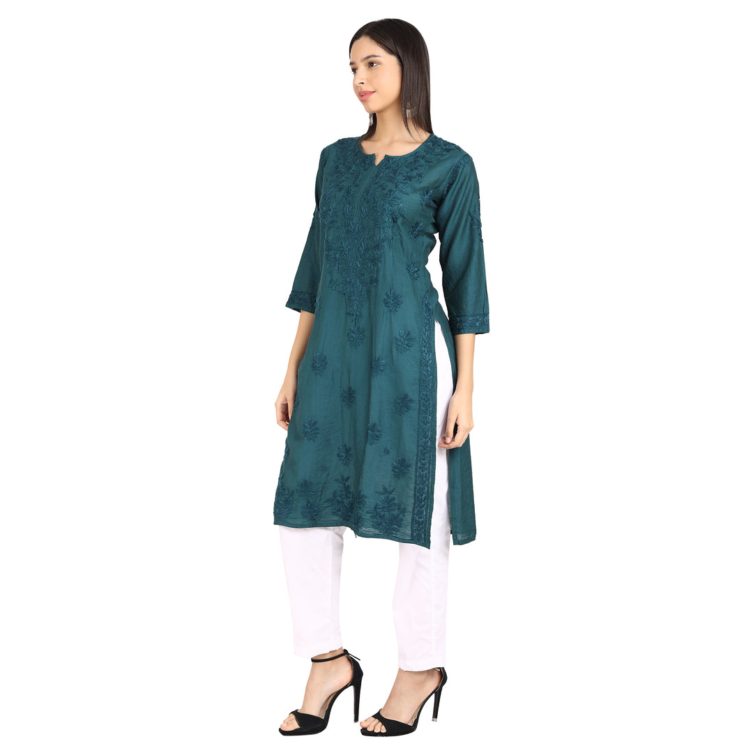 Kyra Chanderi Cotton Chikankari Kurti