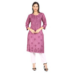 Load image into Gallery viewer, Kyra Chanderi Cotton Chikankari Kurti
