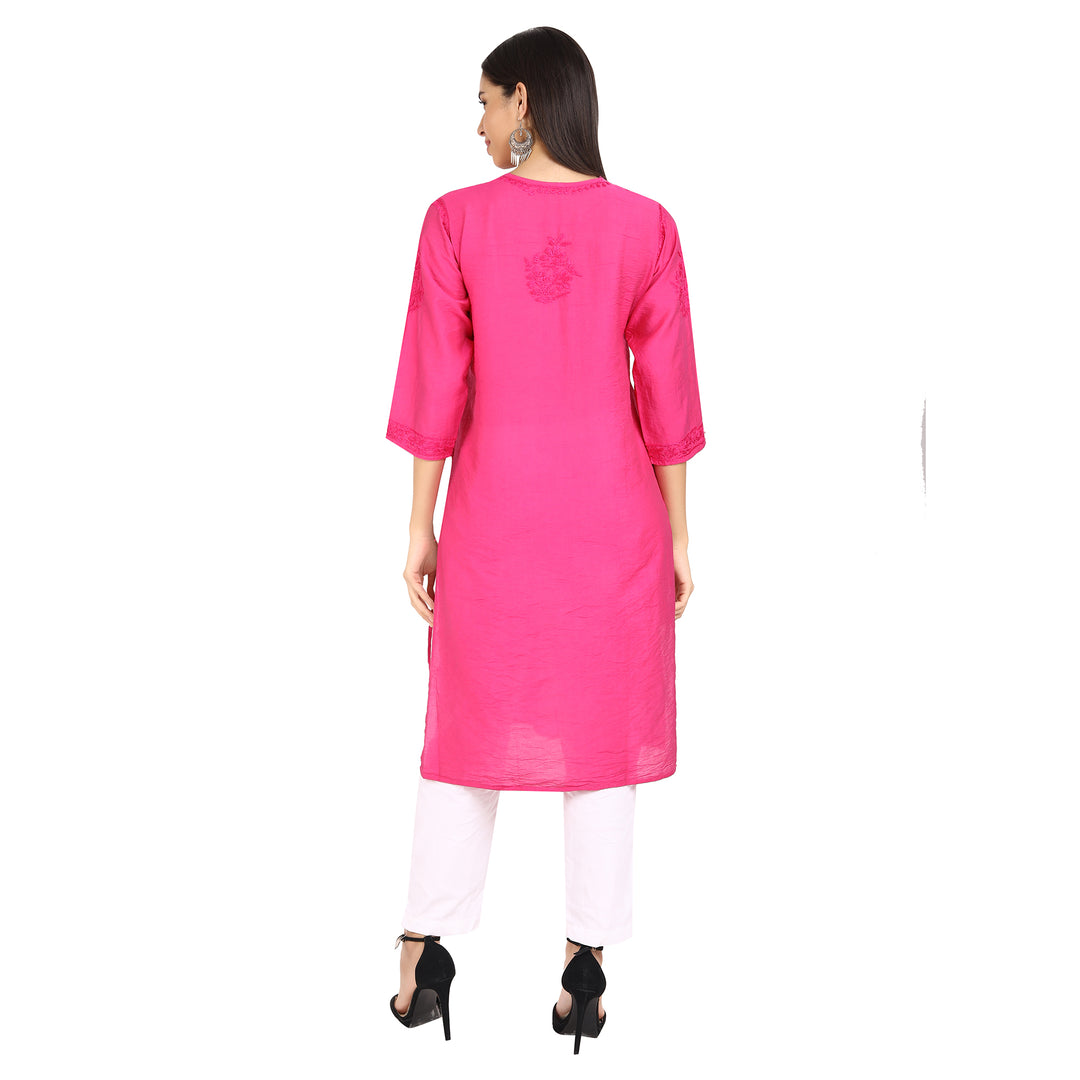 Kyra Chanderi Cotton Chikankari Kurti