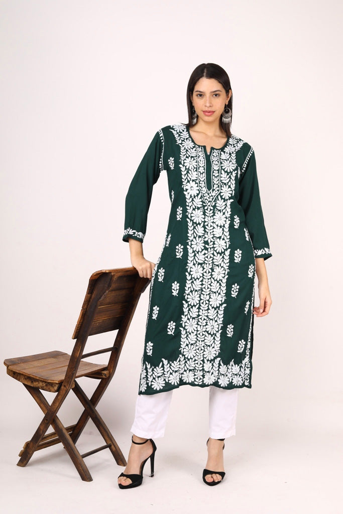 Nikhar Front Pannel Chikankari Kurti