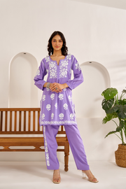 Ramila Modal Chikankari Co-ord Set