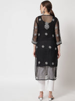 Load image into Gallery viewer, Zara Georgette Black Chikankari Kurta