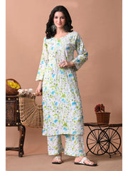 Shaher Floral Mul Mul Chikankari Kurti Set