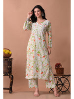 Load image into Gallery viewer, Shaher Floral Mul Mul Chikankari Kurti Set Peach