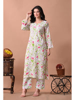 Load image into Gallery viewer, Shaher Floral Mul Mul Chikankari Kurti Set Pink