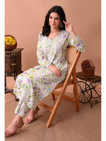Load image into Gallery viewer, Shaher Floral Mul Mul Chikankari Kurti Set