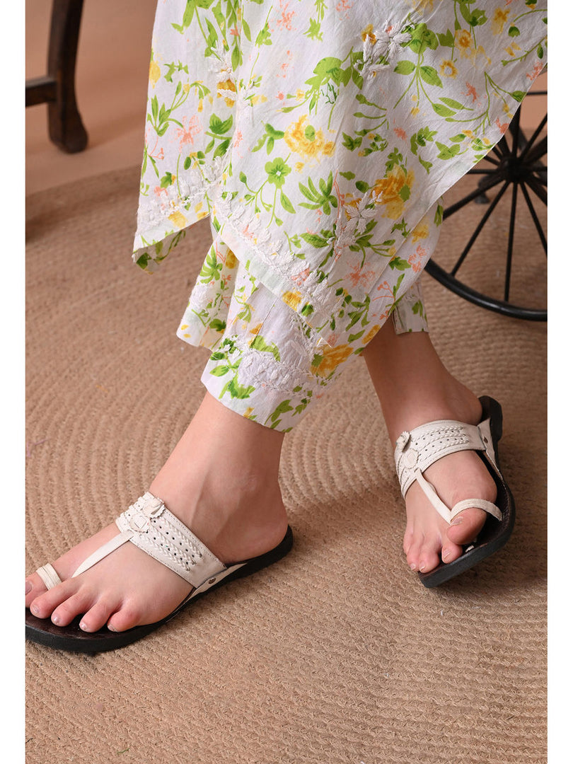 Shaher Floral Mul Mul Chikankari Kurti Set