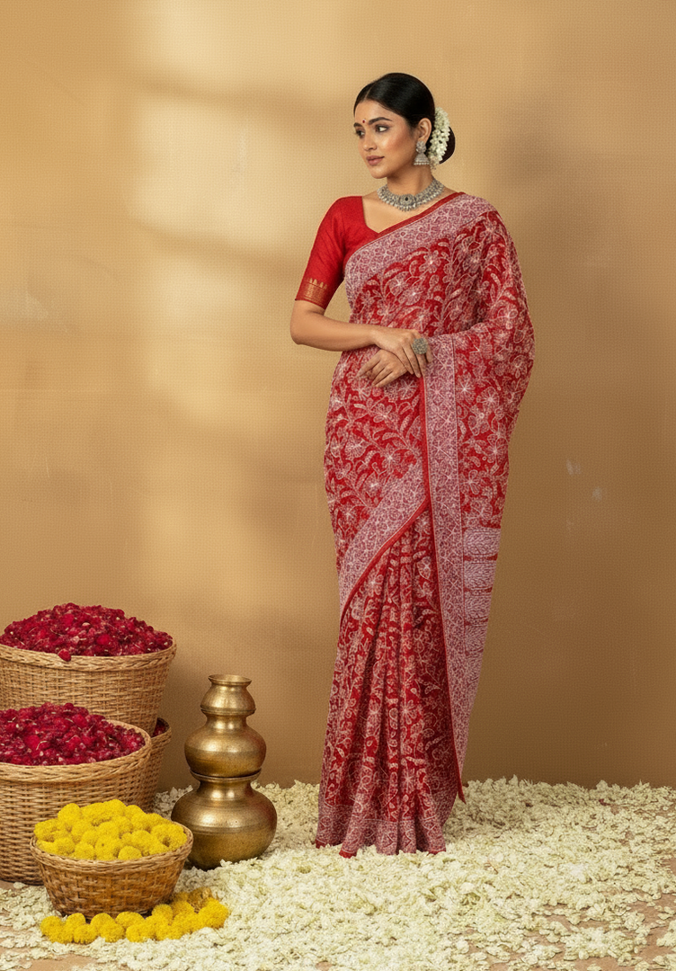 Gulzar Heavy Work Georgette Chikankari Saree